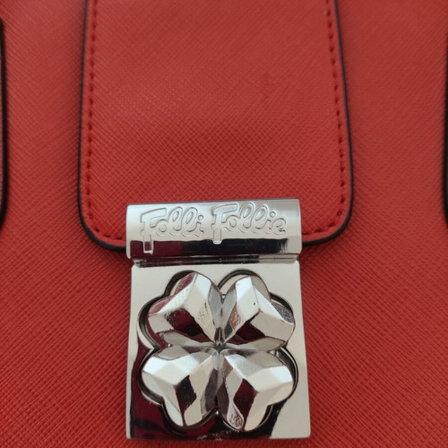 Folli Follie Ladies Handbag used, burnt orange with flower fastening