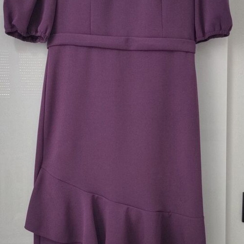 Purple dress new, size L/40, elastic fabric, knee-length