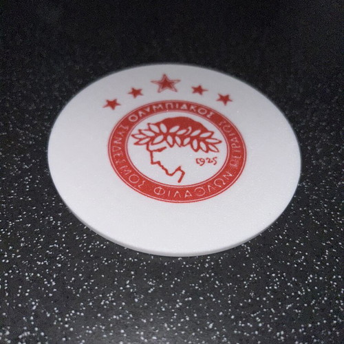 Olympiacos coaster with 5 stars, 3D printed