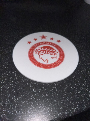 Olympiacos coaster with 5 stars, 3D printed