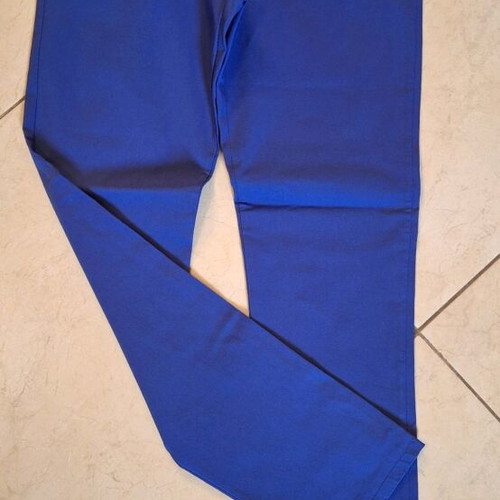 Set with blue roua viscose elastic pants and white shirt like new