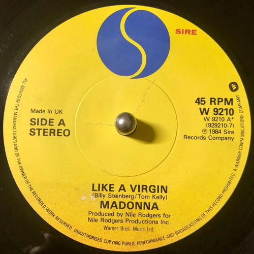 Madonna Like A Virgin 7" vinyl single used, pop