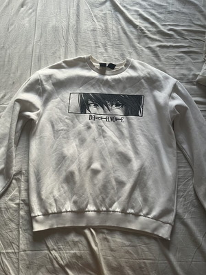Bershka x Death Note White Crewneck Sweatshirt like new, size L