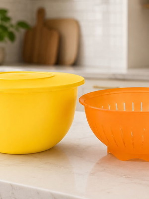 Tupperware Expression Bowl 4.3L with 4L Colander Set of 2, new