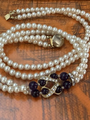Βιντάζ μεγάλο κολιέ με αμέθυστο Custom Jewellery σαν καινούργιο