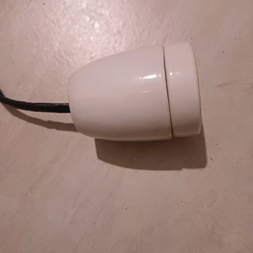 Porcelain light socket used, white