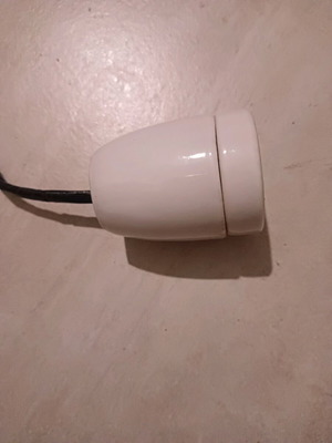 Porcelain light socket used, white