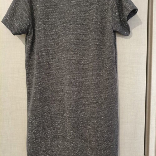 Handmade Lurex Mini Dress with Glitter Grey Silver size S/M like new