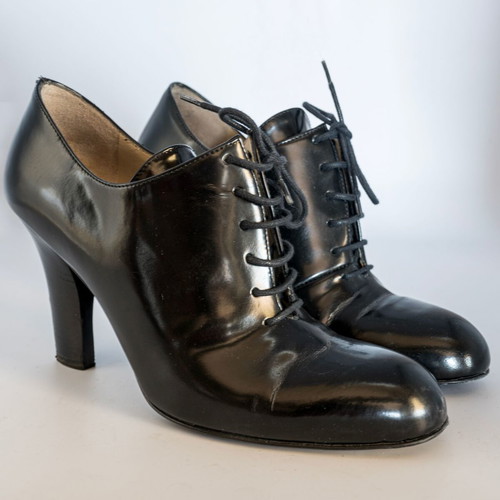 Fratelli Rossetti shoes used, black patent leather, heels size 37