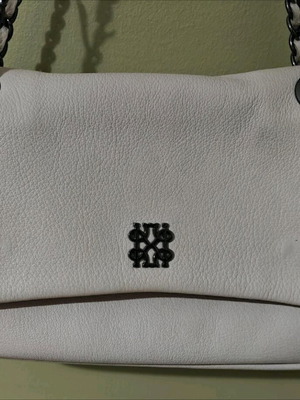 Kem Leather Shoulder Bag Ecru Like New