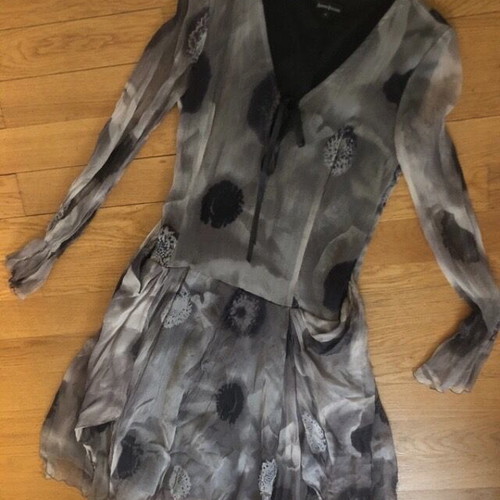 Artisti Italiani dress M gray like new, seta silk