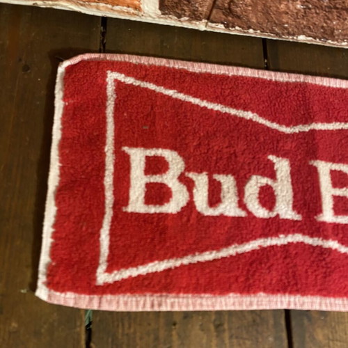 Bud Beer bar towel used, vintage