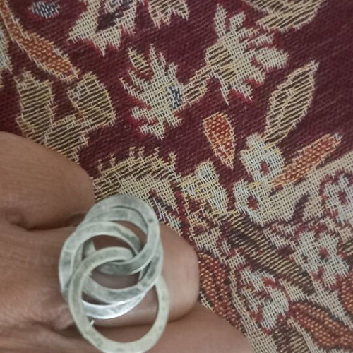 Silver handmade ring with rings