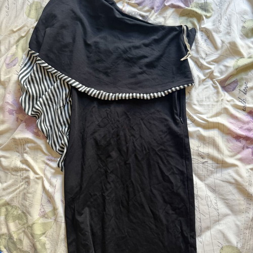 Black one-shoulder dress like new by Easy