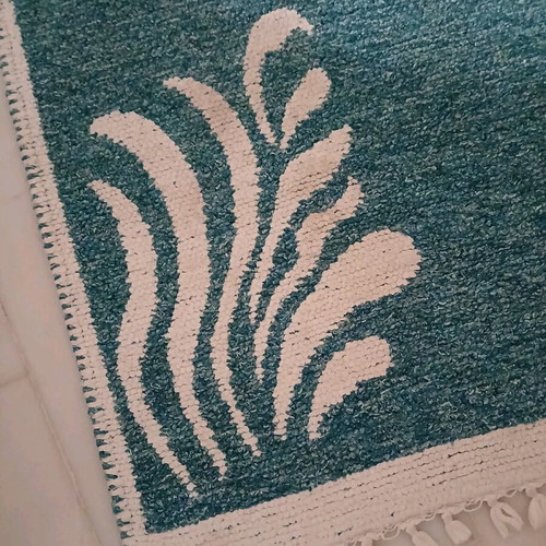 Handmade woven rug like new, cotton, 1.38x55 cm