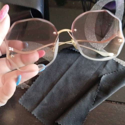 Shein asymmetrical sunglasses like new, beige