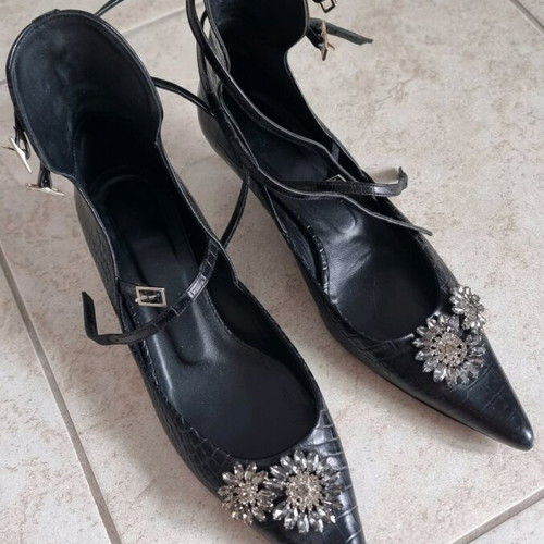 Erdem X H&M shoes like new, black leather, size 41