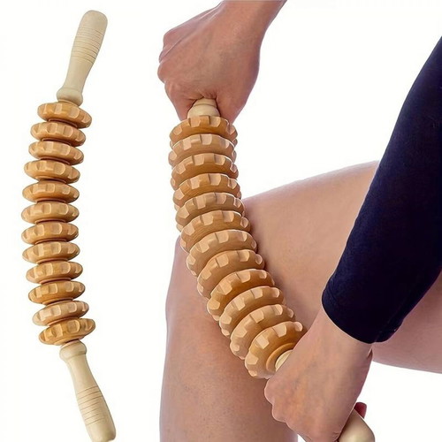 Wooden body massager with 12 rollers new