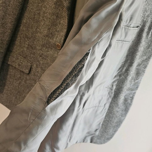 Cerruti wool blazer used, gray, herringbone pattern, size M