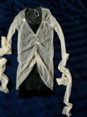 Handmade vintage top new, tulle, black and white, size S
