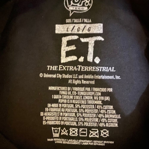 E.T. short-sleeve t-shirt new, size L, black