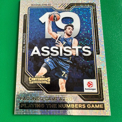 Facundo Campazzo 2025-26 Panini Contenders EuroLeague Playing The Numbers Game card new