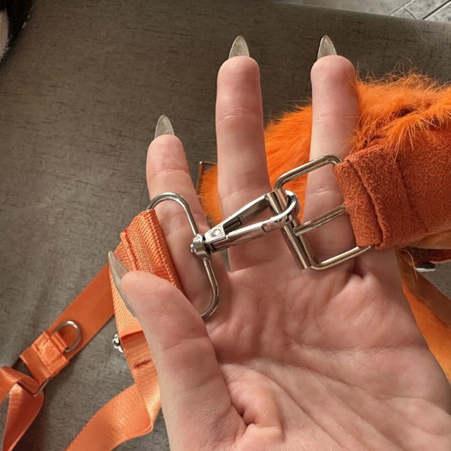 Boho orange fur bag