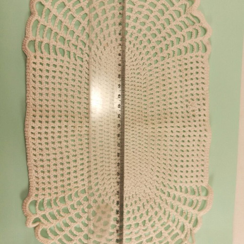 Oval crochet doily 33x19 cm, white made to order