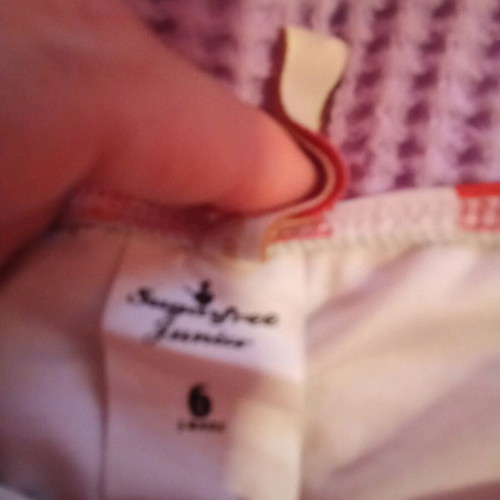 SugarFree swimsuit used, red with white polka dots, size 6 years like new
