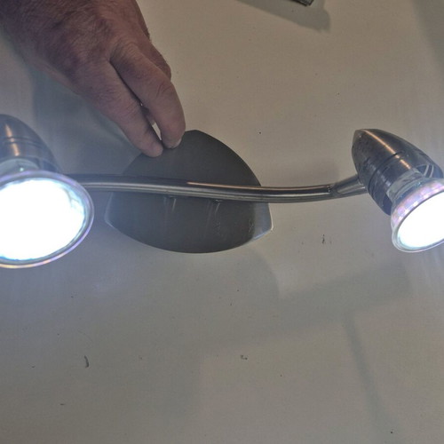Bright Night double spot wall-ceiling light used, chrome metal GU10