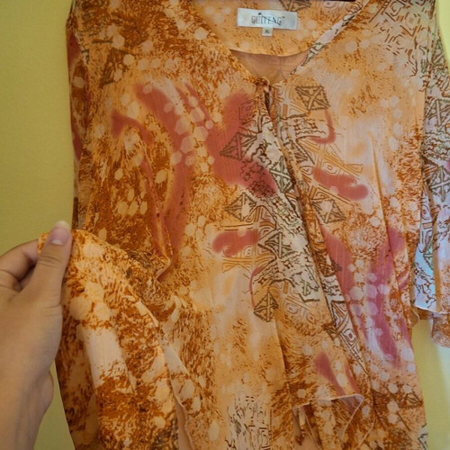Boho summer t-shirt used, orange, size XL