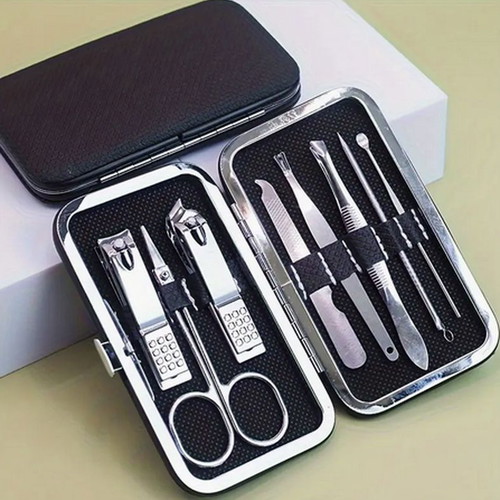 Nail care kit new, 8-piece stainless steel set