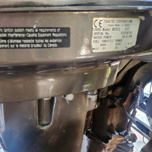 Tohatsu 25 outboard motor, long shaft