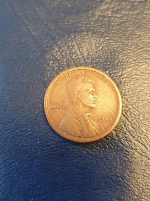 Lincoln cent 1918 μεταχειρισμένο, χωρίς μότο, WW1 έναρξης