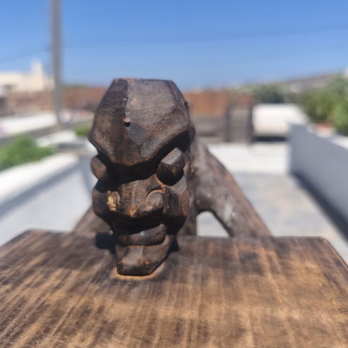 African wood carving CD holder with 15 slots, like new