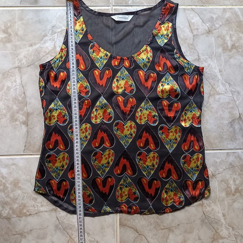 Dominique sleeveless blouse new, black multicolor, size M
