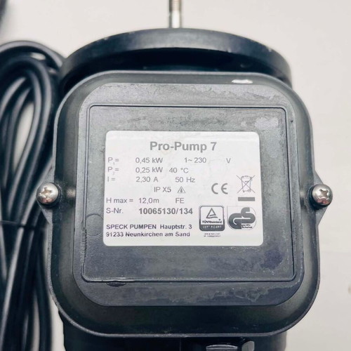 Speck Pumpen Pro-Pump 7 Pool Pump Motor like new, 0.45 kW