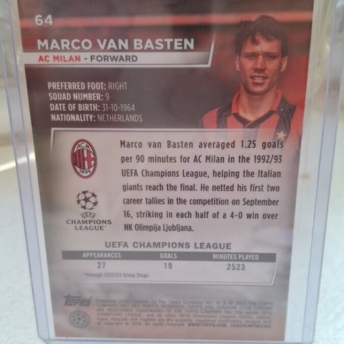 Marco van Basten Topps Stadium Chrome 2023 card