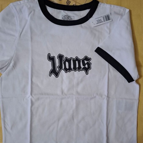 Vans t-shirt unisex, ελαφρώς cropped, μαύρο και άσπρο, μεγέθη XS έως L