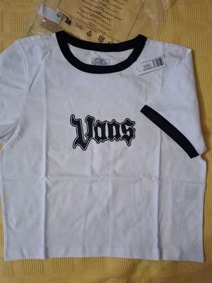 Vans t-shirt unisex, ελαφρώς cropped, μαύρο και άσπρο, μεγέθη XS έως L