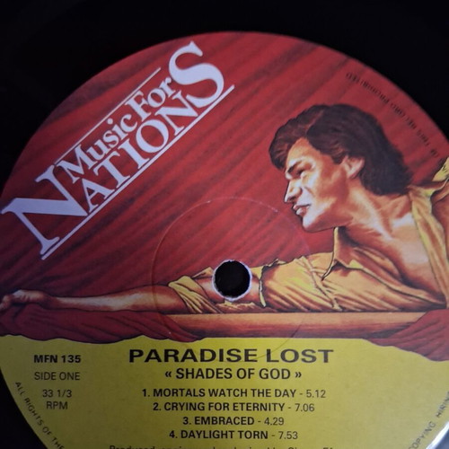 Paradise Lost Shades of God vinyl LP, first English edition 1992