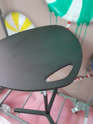 Plastic table with metal frame, new