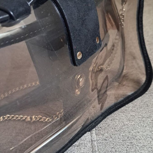 Zara crossbody bag like new with leather and rubber transparency