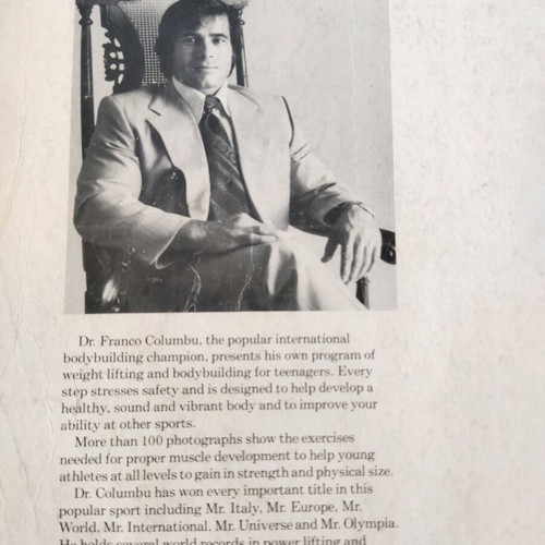 Weight Training and Bodybuilding book used, Dr. Franco Columbu