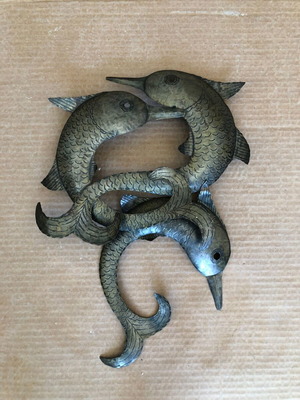 Metal decorative dolphins used