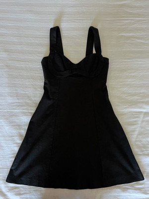 Zara dress, fitted top with A-line skirt, black, XS