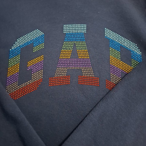 Gap women's sweatshirt like new with colorful rhinestone logo, size S