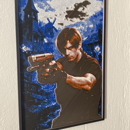 Leon at the Village frame from Resident Evil