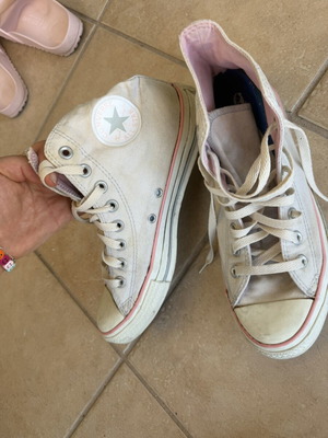 Converse All Star casual shoes used, beige pink, size 40