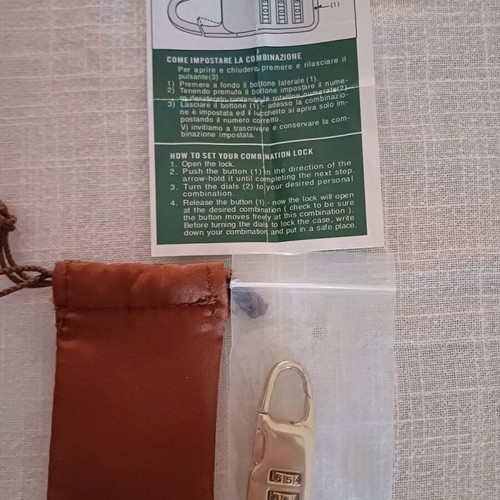 Bric's Milano suitcase lock unused, metal